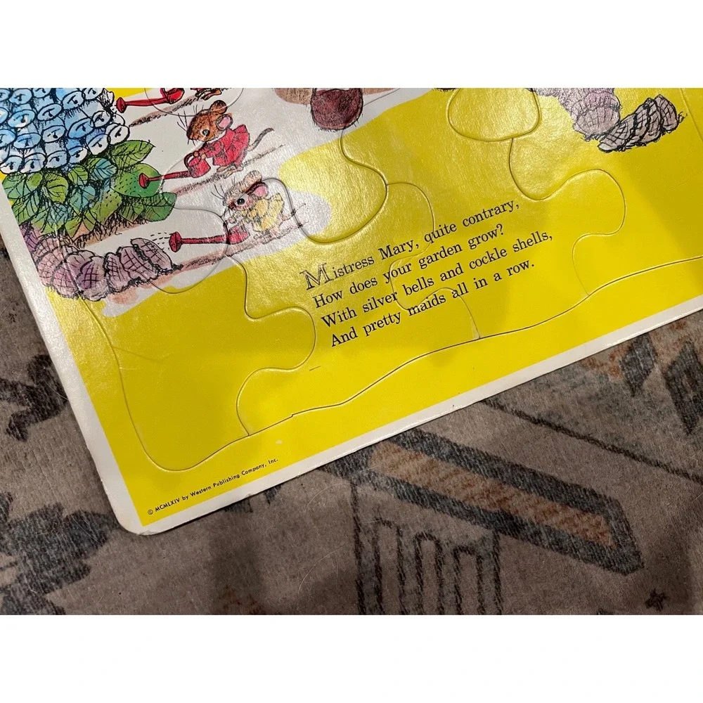 Vintage Richard Scarry's 4 Golden Book Mother Goose Frame Puzzles 1971 Complete